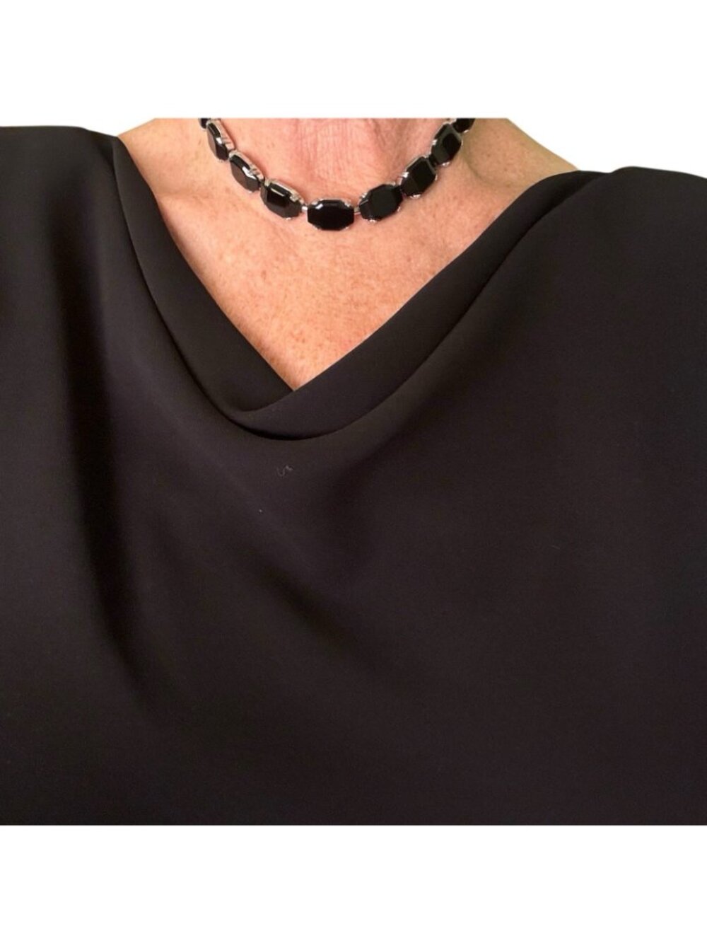 Black Maxi Dress Women's Size 12 Sheath Shift Dress Midi Length Vintage - Picture 5 of 15